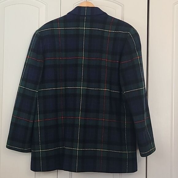 Pendlelton Blue Green Wool Smith Tartan Plaid Blazer & Shorts Set Size 16/18 - Picture 7 of 16
